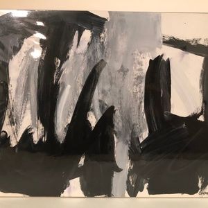 SOLD 80s Vintage Abstract Expressionist BlackWhite
